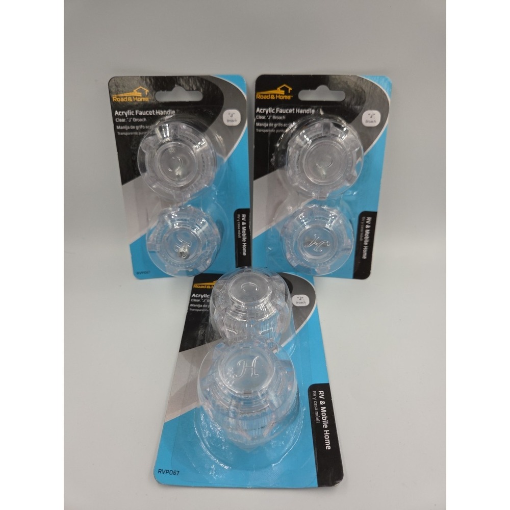 Lot Of 3 Acrylic Faucet Handle "J" Broach RVP067 For Mobile Homes and RV